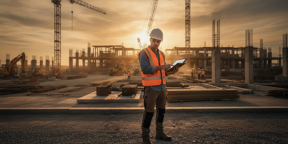 Construction crew working on a building site in Sydney
