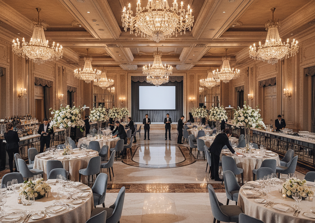 Event staff working at a function