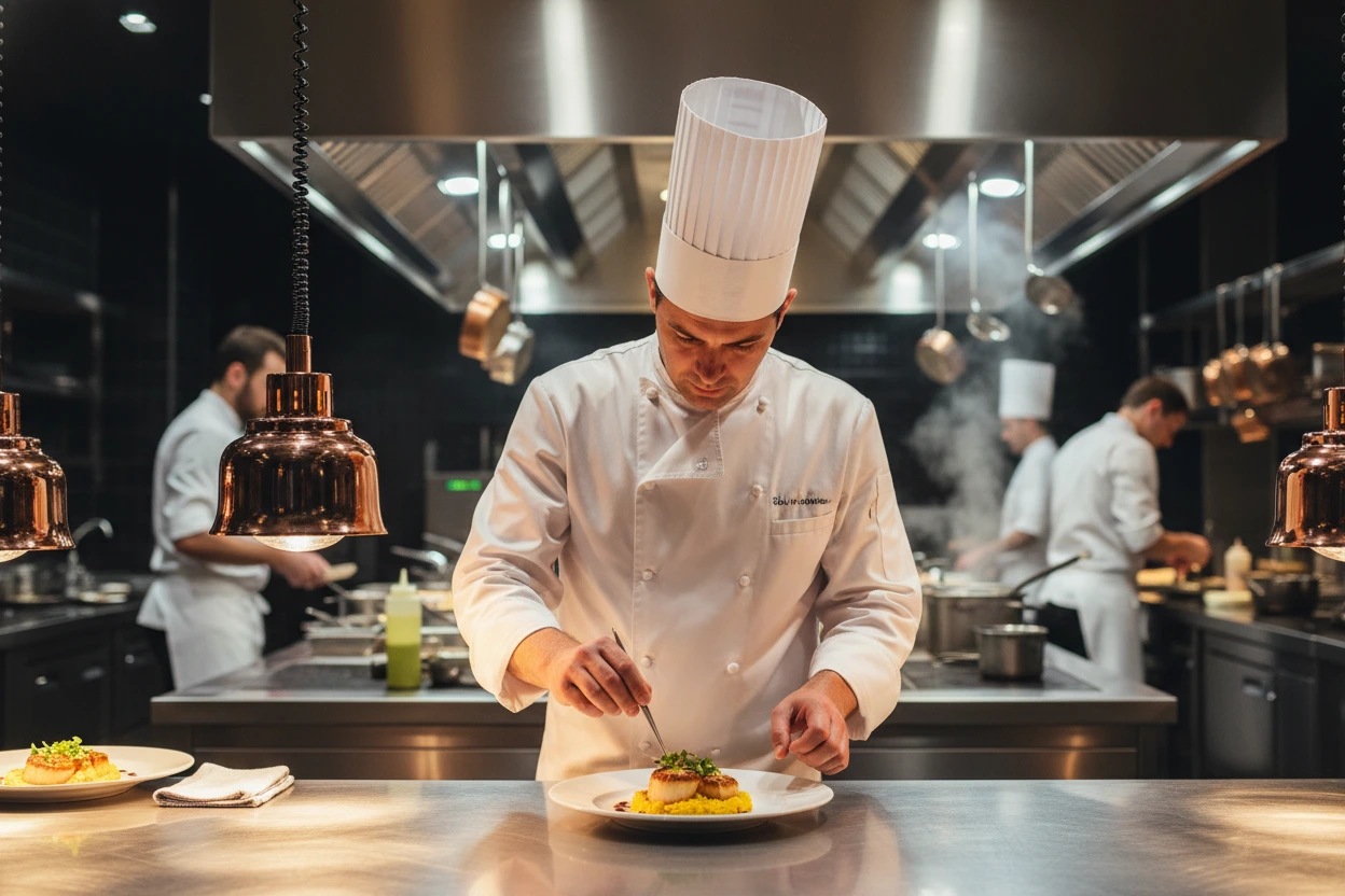 Hospitality professional in a restaurant service setting