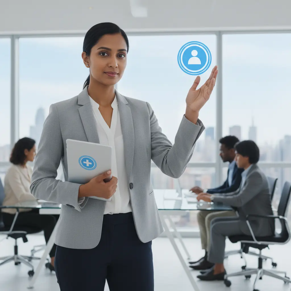 Recruiter briefing a candidate ahead of a job interview